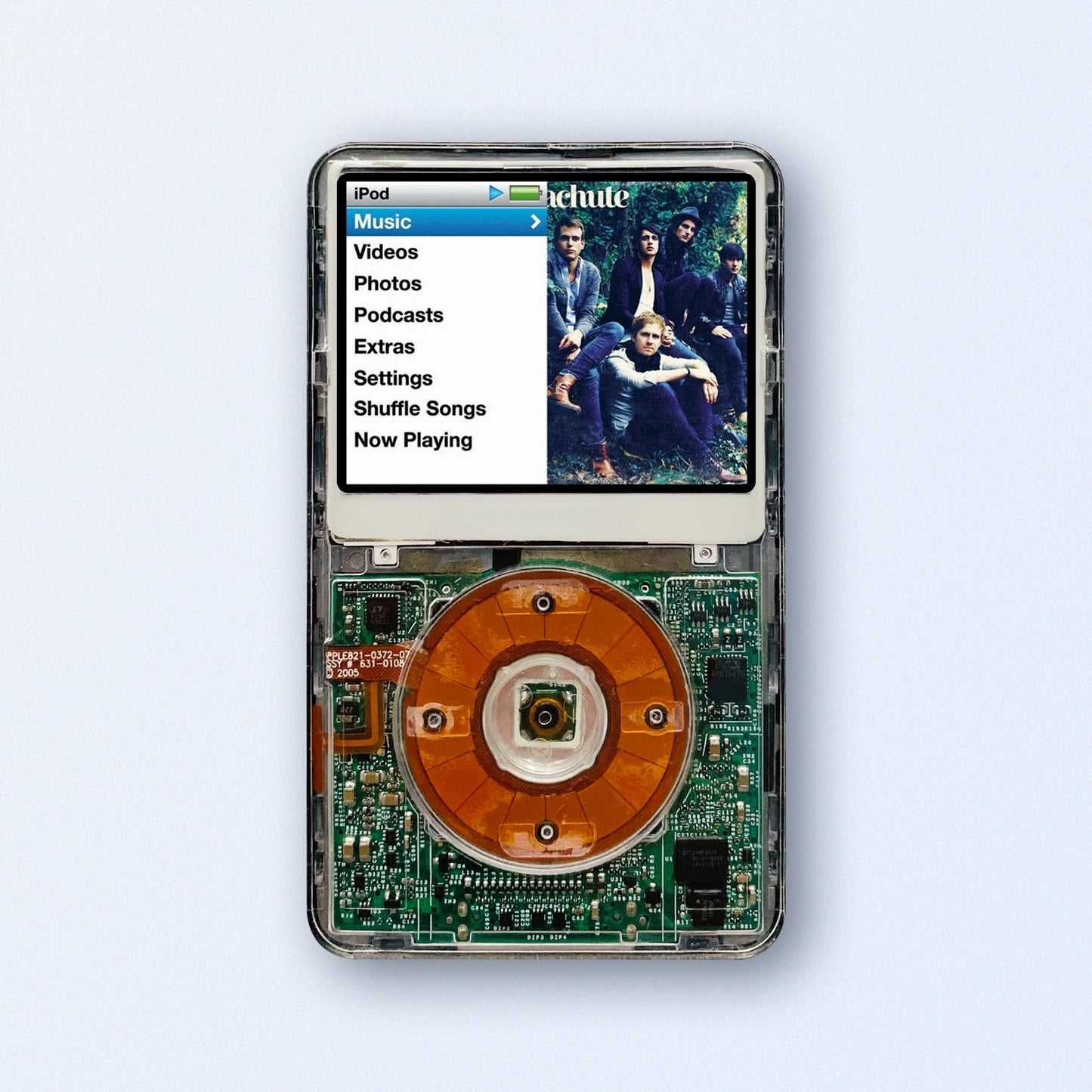 Bluetooth iPod Classic Clear 5th Generation upgraded with SDXC Card