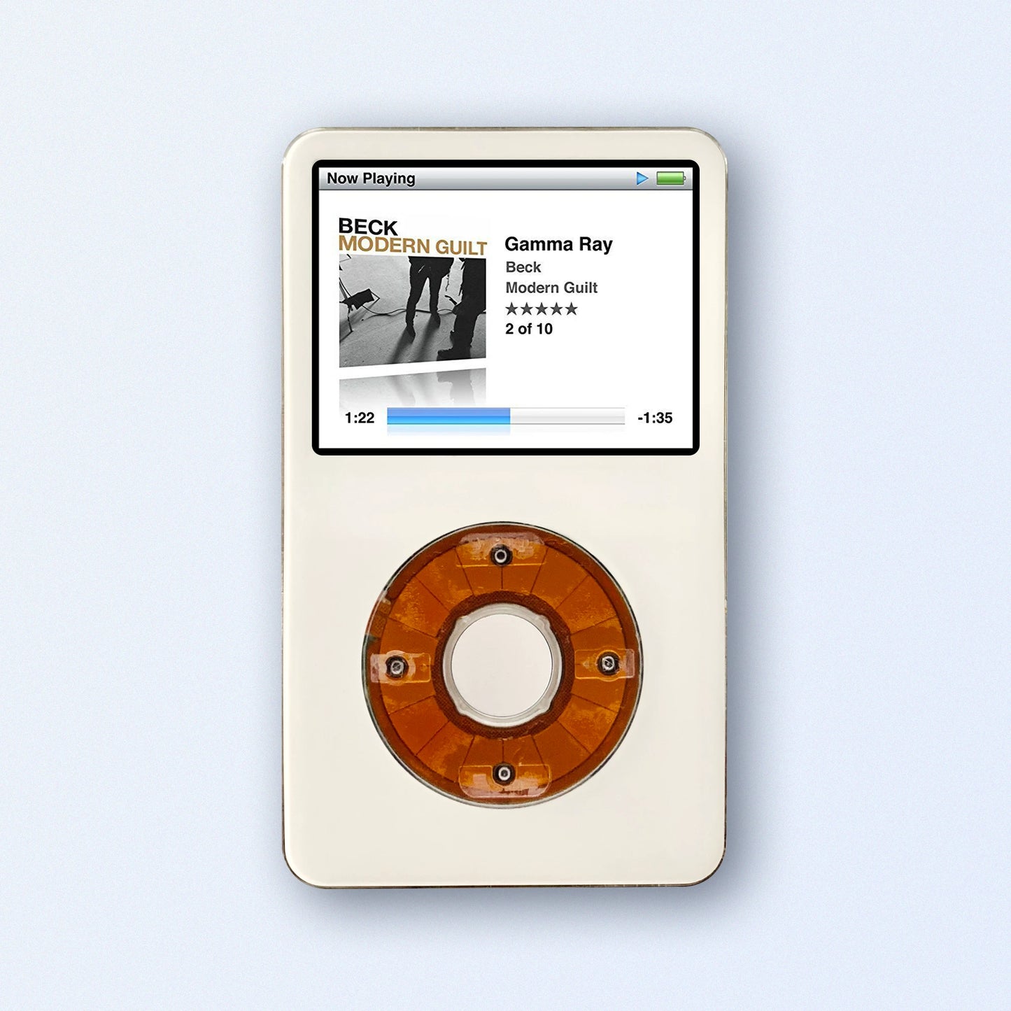 White Apple iPod Classic 5th Generation upgraded with SDXC Card