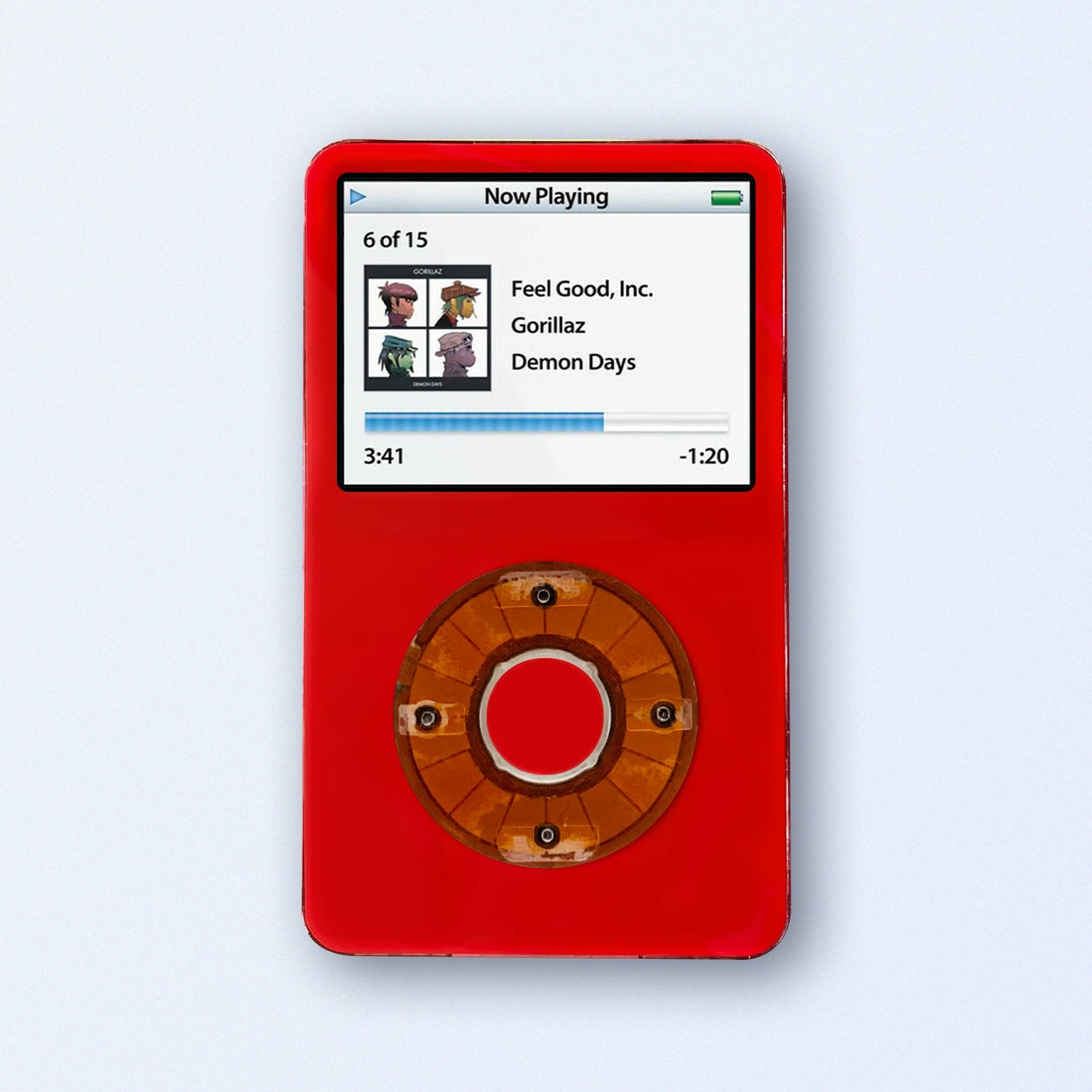 Red Apple iPod Classic Black 5th Generation upgraded with SDXC Card