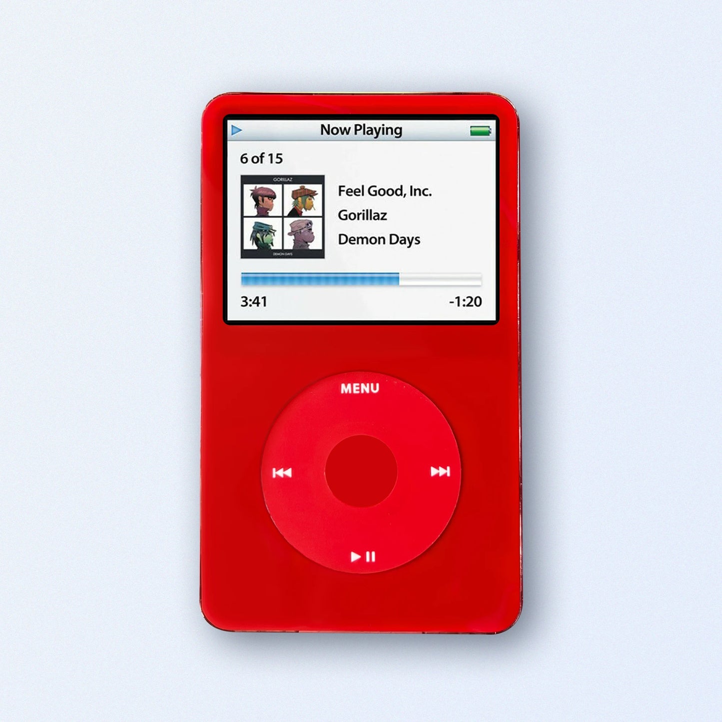 Red Apple iPod Classic Black 5th Generation upgraded with SDXC Card