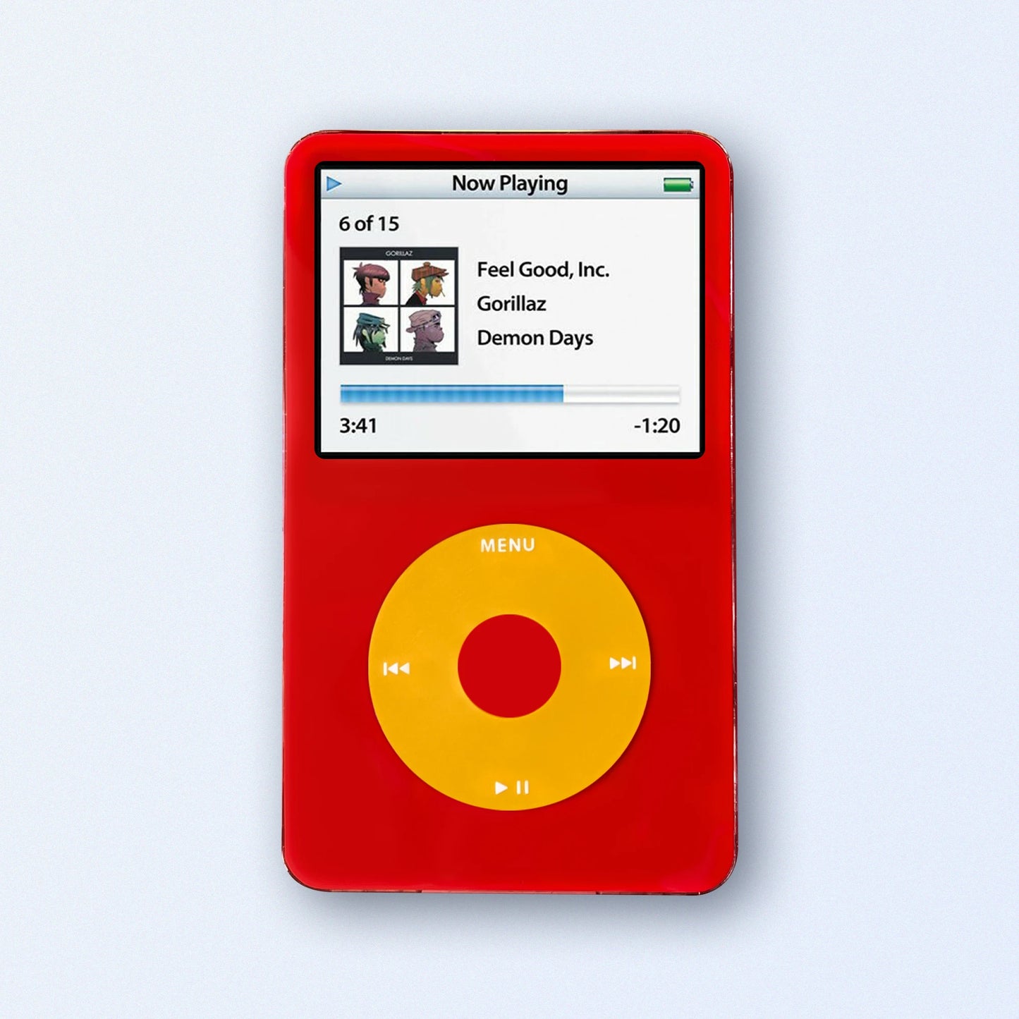 Red Apple iPod Classic Black 5th Generation upgraded with SDXC Card