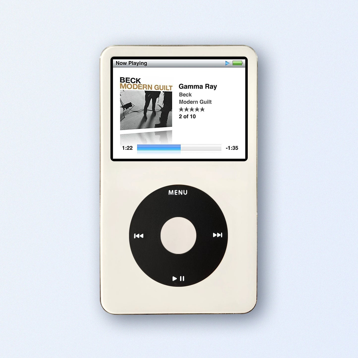 White Apple iPod Classic Black 5th Generation upgraded with SDXC Card