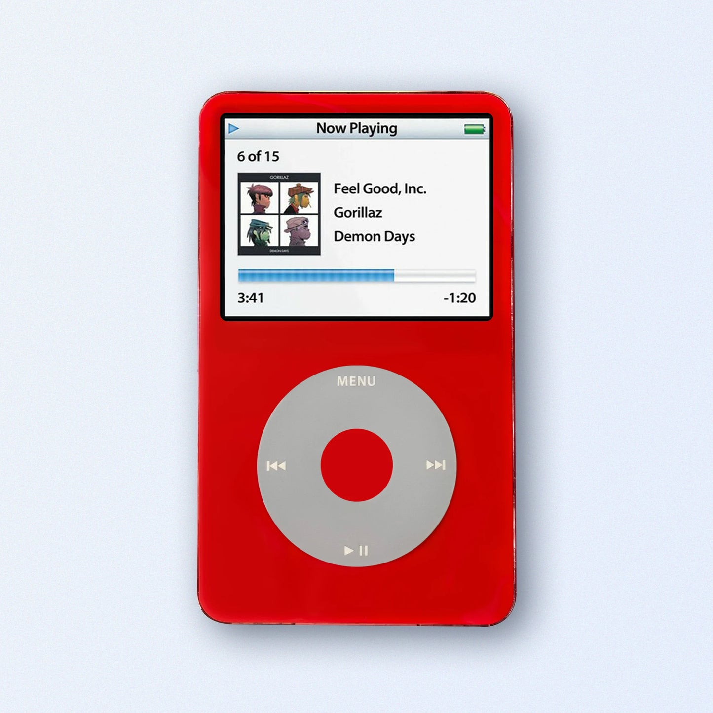 Red Apple iPod Classic Black 5th Generation upgraded with SDXC Card