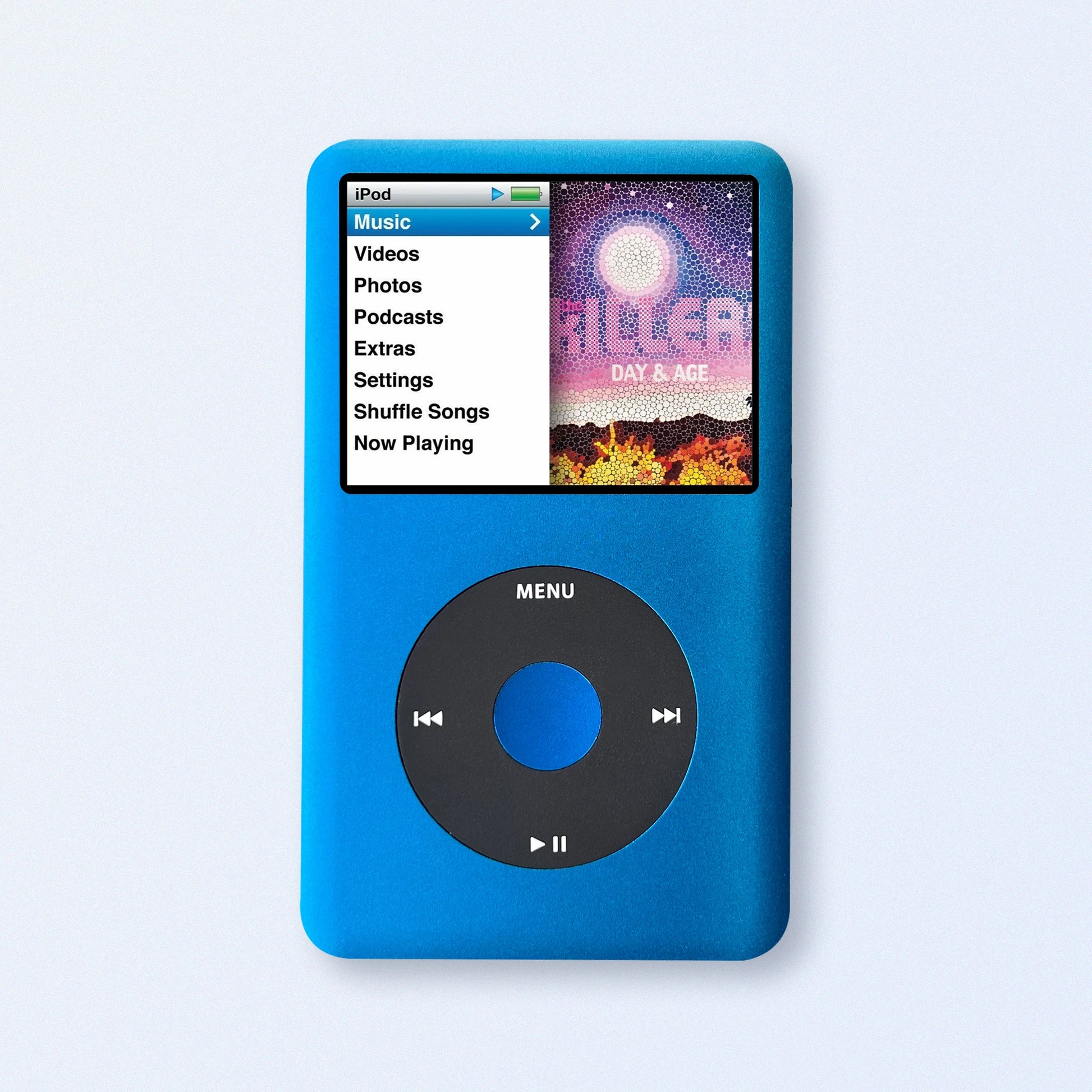 Bluetooth modded iPod Classic 7th Gen Blue upgraded SDXC Personalised