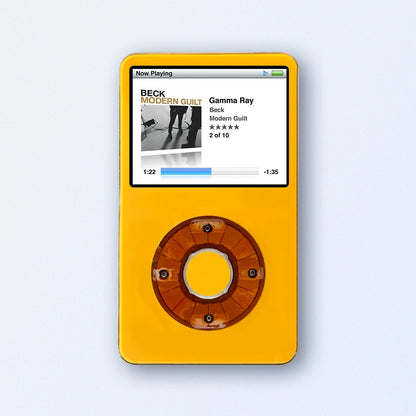 Yellow Apple iPod Classic Black 5th Generation upgraded with SDXC Card