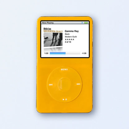 Yellow Apple iPod Classic Black 5th Generation upgraded with SDXC Card